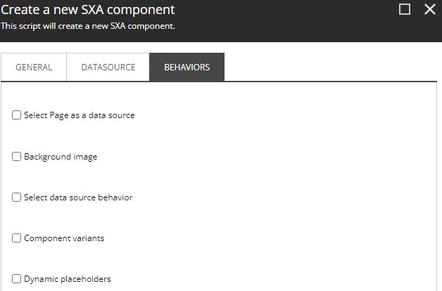 SXA behaviors